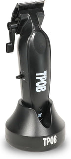 TPOB X Digital Brushless 6800rpm Professional Hair Trimmer Hair Clippers for Men, Psycho Zero Gapped T-Blade Trimmer Cordless Rechargeable Edgers Clippers (X Clipper Black with Stand)