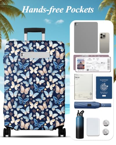 Luggage Cover for Suitcase Tsa Approved Protector (Large (28-30 inches) / Butterfly)