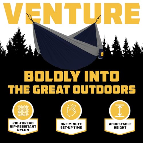 Camping Hammock (Navy & Steel / Single)
