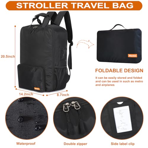 Stroller Travel Bag Compatible with GB Pockit Air Plus All Terrain and GB Pockit + All City (Large / Black)