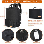 Stroller Travel Bag Compatible with GB Pockit Air Plus All Terrain and GB Pockit + All City (Large / Black)