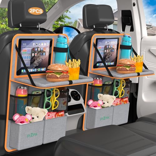 Car Backseat Organizer with Tablet Holder (Orange / 2pack)