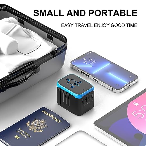 Universal International Power Travel Plug Adapter (Black and Blue)