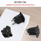 10 Pack ETL Listed 3 Prong to 2 Prong Adapter Converter (10 Pack / Black)