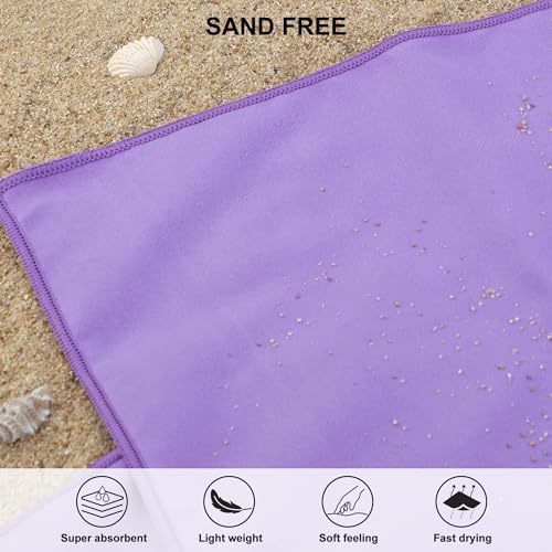 Microfiber Towel Quick Dry Camping & Travel & Gym Towel. Compact (Violet / 48.00" x 24.00")
