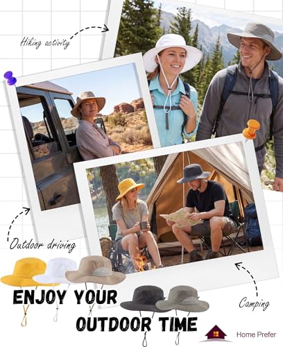 UPF50+ Mens Sun Hat Wide Brim Fishing Hat for Men Women Sun Protection Cap Portable Gardening Bucket Hat Black (One Size / Black)