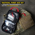 180 Pieces Tactical First Aid Kit IFAK Molle EMT Pouch Outdoor Camping Emergency Kits for for Camping Boat Hunting Hiking Home Car Earthquake and Adventures (Coyote Brown)