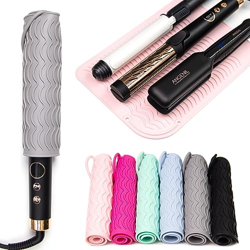 Large Size Silicone Heat Resistant Mat for Curling Iron (Blush)