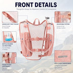 Hydration Vest Pack with 1.5L Water Bladder (Pink / 1.5L Bladder)