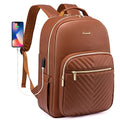 Laptop Backpack Purse for Women (Brown(pu Leather) / 15.6-Inch)