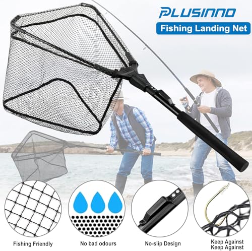 Fishing Net Fish Floating Landing Net with Handle (11.8"/30cm Hoop Size 0.8M Black(Not Extendable) / 0.8m (Not Extendable))