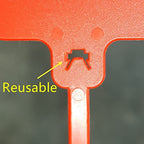 100pcs Reusable Blank Plastic Tags Ties Key Tags 1.45"*2.48" Serrated Tension Sealing Strap with Large Label Plastic Tie Mark Label Waterproof Hang Sign Write on Tag (Red)