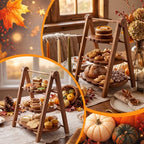 3 Tier Pumpkin Serving Trays Wooden Shaped Pumpkin Platters 12'' 10'' 8'' Charcuterie Plate Board Reusable Party Serving Plate for Halloween Fall Party Decoration (Pumpkin)