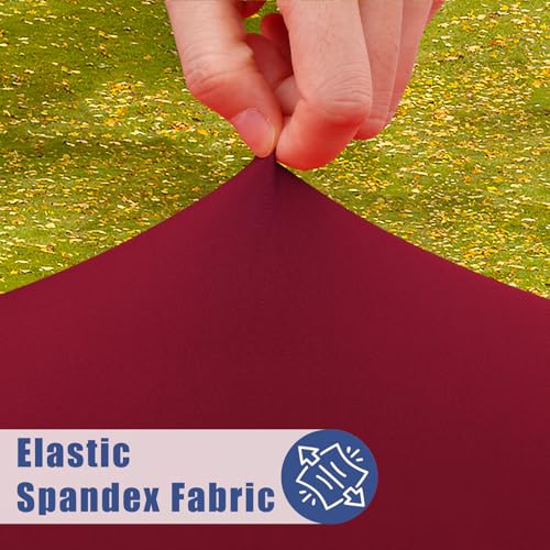 2 Pack Rectangle Spandex Fitted Table Cloth (Wine Red / 72" x 30" (Rectangular))