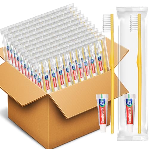 Disposable Toothbrushes with Toothpaste Pack of 50
