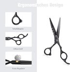 Purple Dragon Professional Japan 440C Hair Salon Cutting Shear and Barber Thinning Scissor Hairdressing Shear Set with Bag