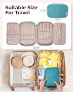 Jewelry Organizer Case Large Travel Jewelry Storage Bag (Medium / Teal)