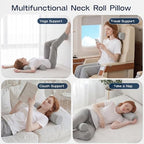Neck Roll Cervical Pillow for Neck Pain Relief (Grey / Large - 6.0" H)