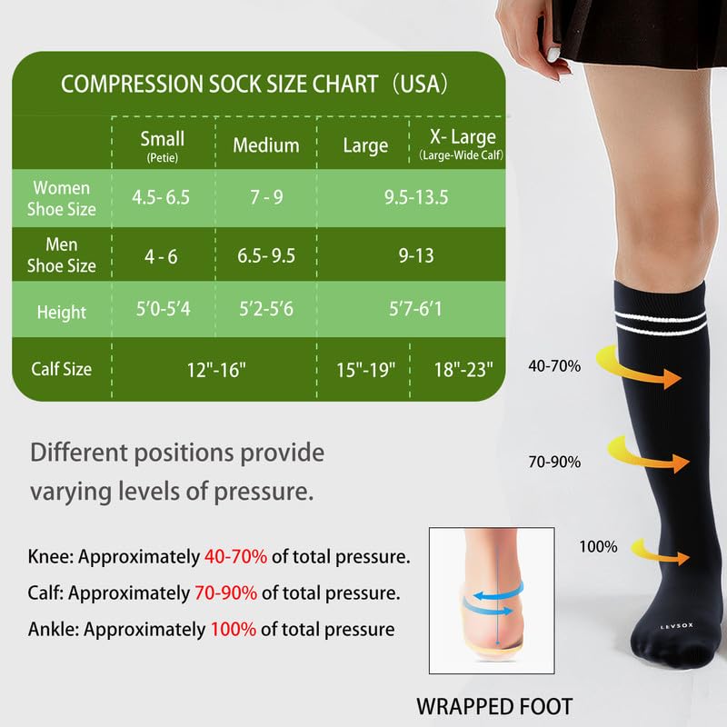 Viscose Made from Bamboo Compression Socks for Pregnant Women 20 (Small / 4 Pair-black)