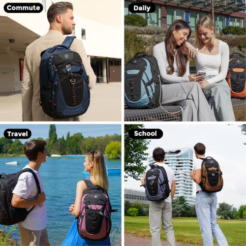 Design Laptop Backpack for Men with USB Charging Port SD803 (Gray Camo / Standard)