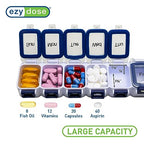 Weekly (7-Day) Pill Organizer, Large Medicine Planner, Blue (Blue)