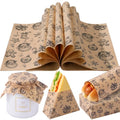 100 Pcs Christmas Wax Paper Sheets for Food Wrapping (Khaki / Christmas Lovely)