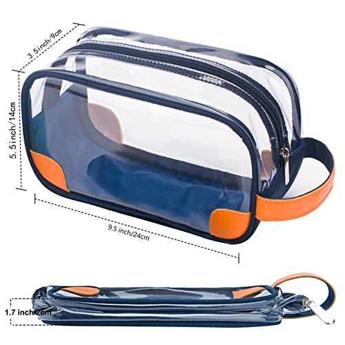 Clear Toiletry Bag for Traveling (Blue)