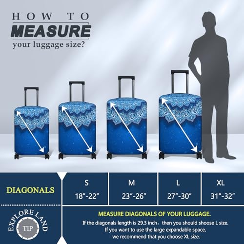 Luggage Cover Fits 31 (XL / Blue Violets)