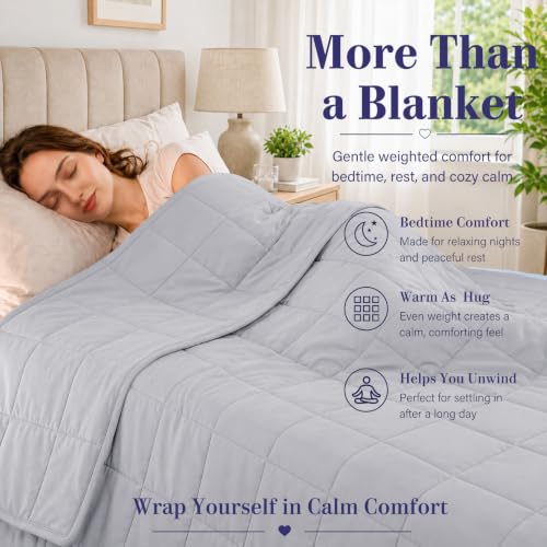 King Size Weighted Blanket for Adults 20lbs (05-light Grey / 80" x 87" | 20lbs)