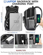 Extra Large Backpack Bookbag for College Laptop Travel (17 Inch / Classic Black)