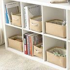 Storage Basket for Organizing (Beige / 6PCS/Small -11.8Lx7.9Wx5.2H)