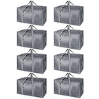 8 Pack Oversized Moving Bags with Reinforced Handles (8-Pack / Winter Gray)