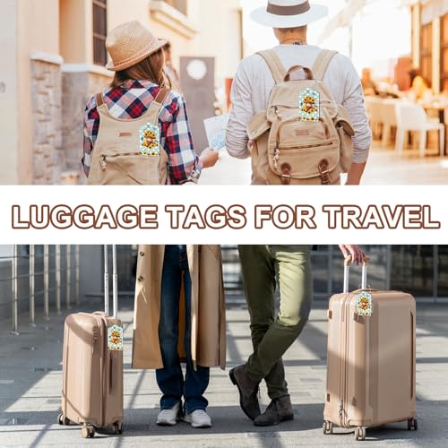 2 Pcs Highland Cow Luggage Tags for Suitcase (Highland Cow-blue)