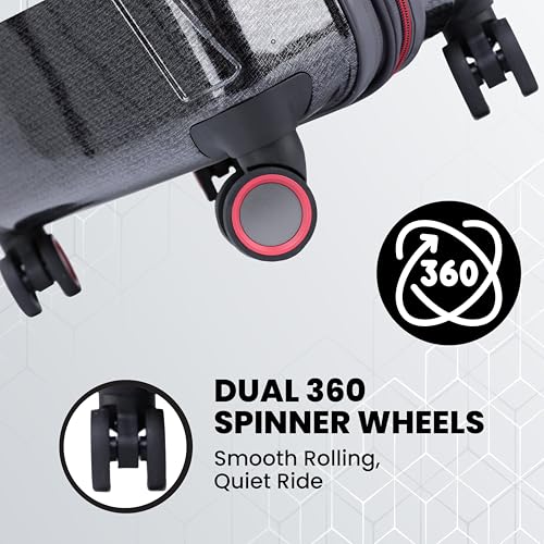 Traverse 20 Inch Carry On Expandable Hardside Upright Suitcase with 360° Spinner Wheels (Charcoal / Carry-On)