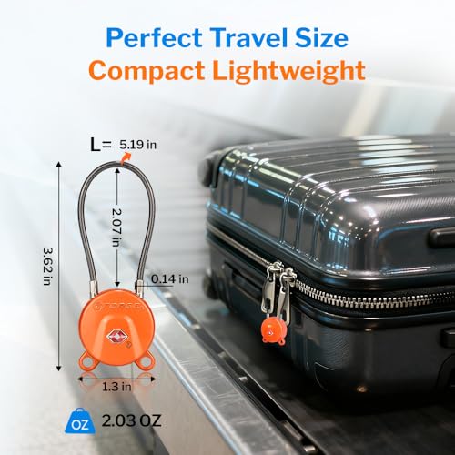TSA Approved Luggage Locks Ultra (Orange 2 Locks)