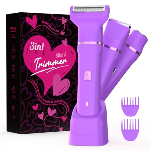 3-in-1 Bikini Trimmer for Women, Vacation Essentials for Women (Nebula Violet)