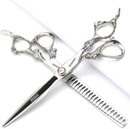 5.5/6 /7 Inch Purple Dragon Knight Professional Japanese Hair Scissors Barber Scissors Set (7 inch 2pc-A)