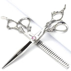6/7/7.5/8/9-inch professional hair clipper set, stainless steel sharp hair clippers, hairdresser specific scissors (7 in-2pc-A)