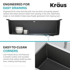 Forteza 32 inch Undermount Single Bowl Granite Kitchen Sink in Black (Single Bowl Undermount Sink / Black)