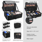 Extra Large Makeup Case with 4 Pcs Makeup Bags (Black with 4 Makeup Bags / Extra Large)