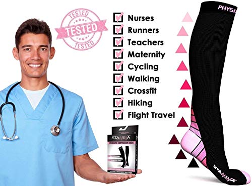 Physix Gear Compression Socks (Black/Pink / XX-Large)