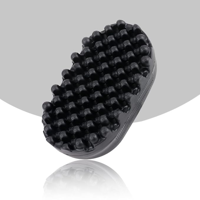 Afro Curls Hair Brush, Rubber Twist Curling Hair Brush, Washable Hair Dirty Braided Curly Hair for Barbers and Daily Use, Black