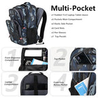Laptop Backpack for Men (A5-camouflage-blue / 15.6)