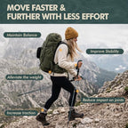 Folding Trekking Poles 7075 Aluminum Lightweight for Travel (Cork-Blue / 100-120 cm for Height:5'9" and smaller)