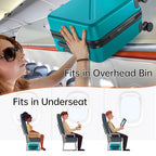 Underseat Carry On Luggage With Wheels 16 Inch Underseat Carry On bag Small Suitcase Hard Case Luggage With TSA Approved Mini Personal Item Travel Luggage (Underseat 16 Inch / Caribbean Blue)