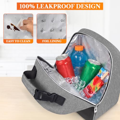 Insulated Lunch Box for Kids and Adults (Heather Gray)