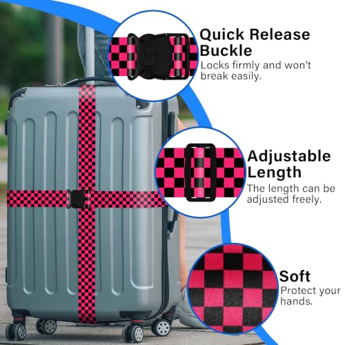Luggage Straps for Suitcases (Black Red)
