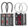 TSA Approved Luggage Locks and Lost & Found Tags (Black 2 & TSID)