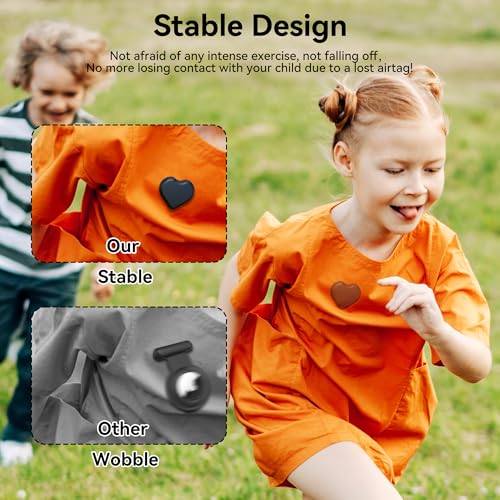 for AirTag Holder for Kids (Black/Pink)