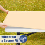 2 Pack Rectangle Spandex Fitted Table Cloth (Ivory / 48" x 30" (Rectangular))